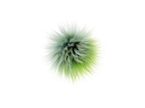 Bright highly detailed fluff of multi-colored fur bumbonchik, abstract 3D ren Stock Illustration