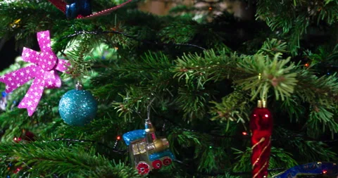 Bright Holiday Decorations 4K Stock Footage 98497367