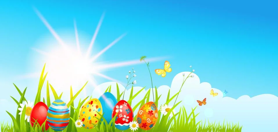 Bright holiday Easter card Stock Illustration
