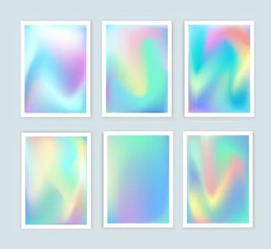 Bright holographic backgrounds set for a different design. Illustrazione stock