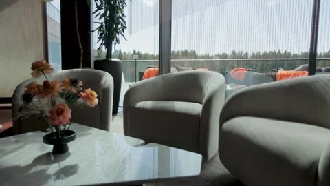 Bright hotel lounge  Stock Footage 308447477