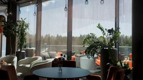 Bright hotel lounge  Stock Footage 308447478