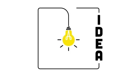 Bright idea and insight concept with light bulb. Trendy flat animation light Stock Footage 219023050