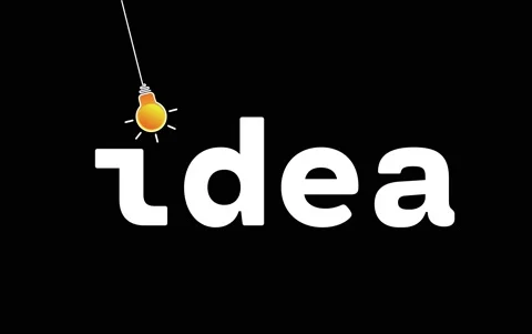 Bright idea and insight concept with light bulb. Trendy flat animation light Stock Footage 219024641