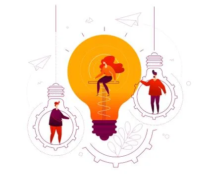 Bright idea - flat design style colorful illustration Stock Illustration