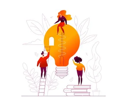 Bright idea - flat design style colorful illustration Illustrazione stock