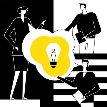 Bright idea - flat design style vector illustration Stock Illustration