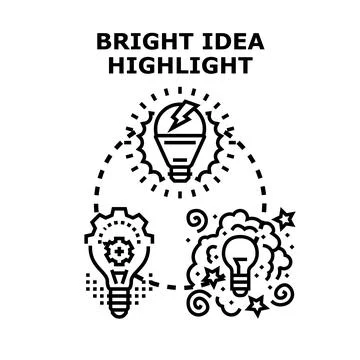 Bright idea highlighting an innovative creative process 库存插图