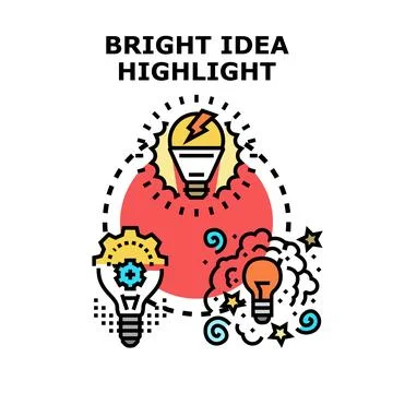 Bright idea highlighting an innovative creative process 库存插图