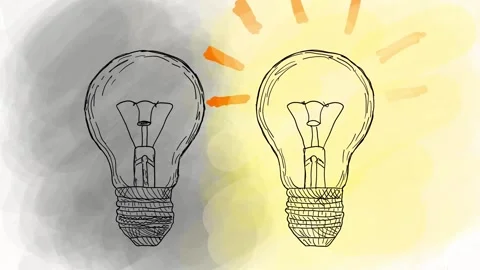 Bright Idea Light Bulb Concept Animation Stock Footage 341802231