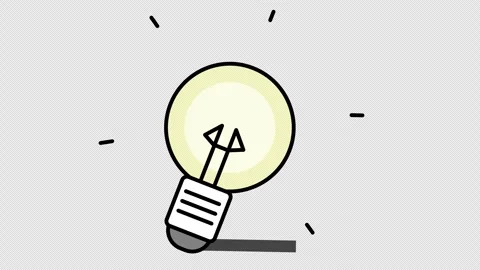 Bright idea lightbulb logo in cartoon animation. Simple creative inspiration Stock Footage 310095462