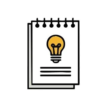 (Bright Idea on Notepad. This graphic depicts an innovative lightbulb conce.. Stock-Illustration