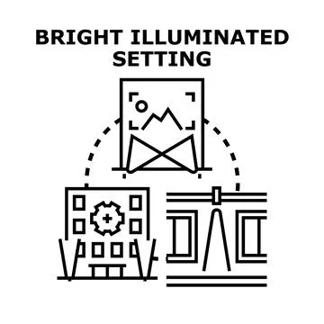 Bright illuminated setting concept for digital environment Stock Illustration