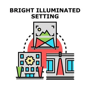 Bright illuminated setting concept for digital environment Stock Illustration