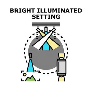 Bright illuminated setting creative technology concept Stock Illustration