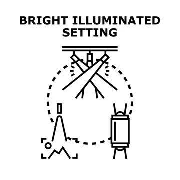 Bright illuminated setting creative technology concept Stock Illustration