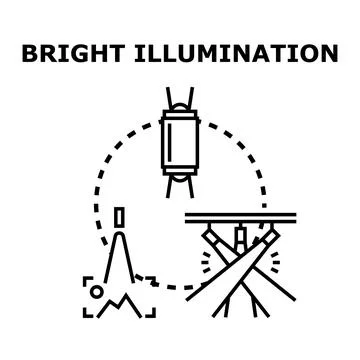 Bright illumination producing creative ideas concept Stock Illustration