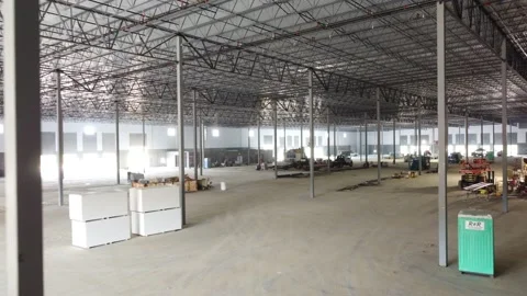 Bright Industrial Construction site Stock Footage 158895568