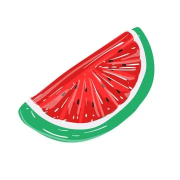 Bright inflatable ring on white background. Summer holidays. Vector watermelo Stock Illustration