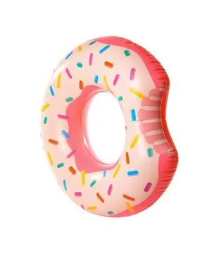Bright inflatable ring on white background. Summer holidays 스톡 사진