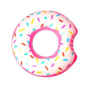Bright inflatable ring on white background. Summer holidays 스톡 사진