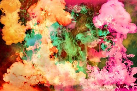 Bright Inks in Water Stock Photos