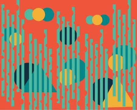 Bright, intense abstract geometric pattern a symmetrical pattern Stock Illustration