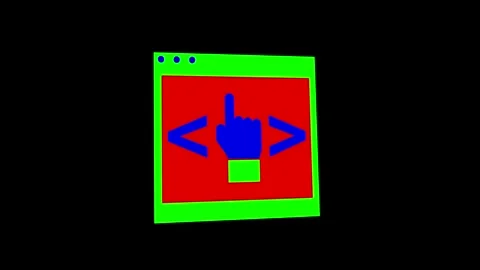 Bright Interface Design Highlighting Coding with Pointer Icon Stock Footage 341921366