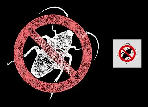 Bright Intersected Mesh Stop Cockroach with Lightspots Illustrazione stock