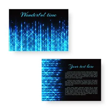 Bright invitation with neon light Stock Illustration