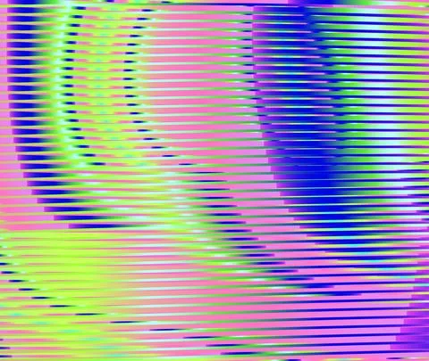 Bright iridescent abstract texture with lines and holographic effect. Stock Illustration
