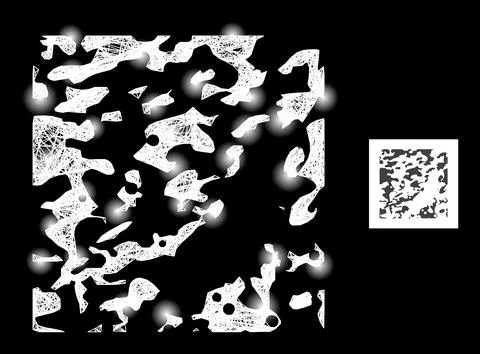 Bright Irregular Mesh Destructed with Light Spots 스톡 일러스트