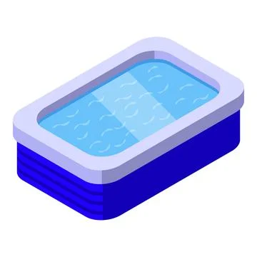 Bright isometric illustration of an inflatable pool on a white background Stock Illustration