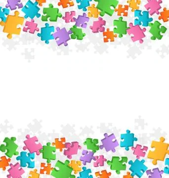 Bright Jigsaw Puzzle Background Stock Illustration