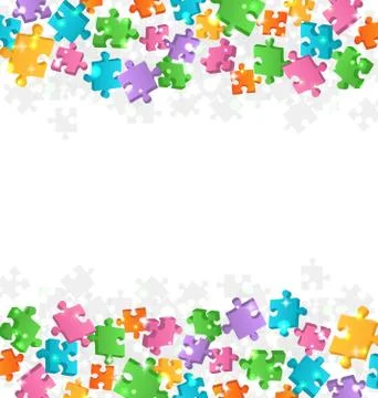 Bright Jigsaw Puzzle Background Stock Illustration