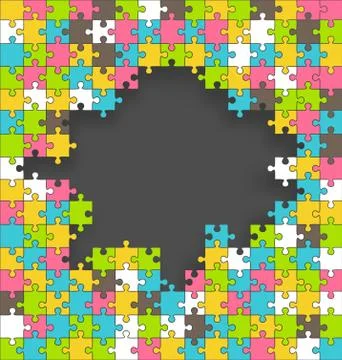 Bright Jigsaw Puzzle Background Stock Illustration