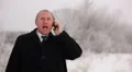 Bright joyful emotion after good news by mobile phone. Winter HD Footage