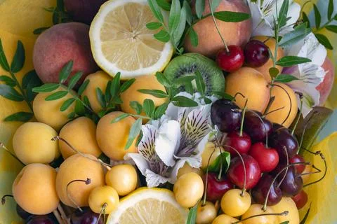Bright juicy background is composition Stock Photos