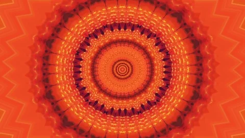 Bright kaleidoscope circular pattern of brightly colored flowers Stock Footage 126259197