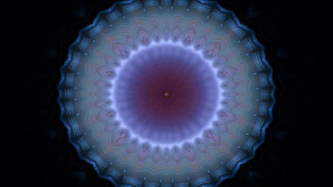 Bright kaleidoscope circular pattern of brightly colored flowers Stock Footage 126259322