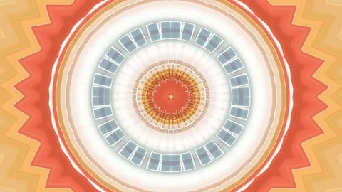 Bright kaleidoscope circular pattern of brightly colored flowers Stock Footage 126259367