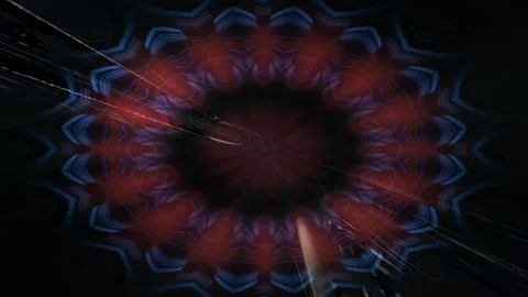 Bright kaleidoscope circular pattern of brightly colored flowers for disco Stock Footage 126259481