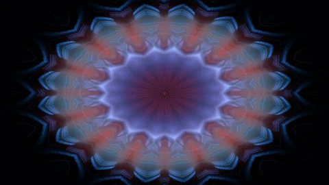 Bright kaleidoscope circular pattern of brightly colored flowers Video stock 126259498