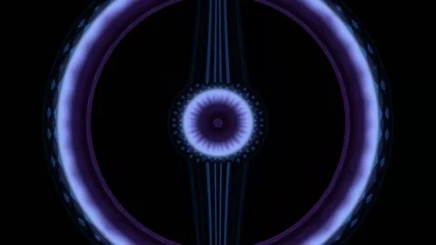 Bright kaleidoscope circular pattern of brightly colored flowers Stock Footage 126259570