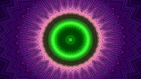 Bright kaleidoscope circular pattern of brightly colored flowers Stock Footage 126259819