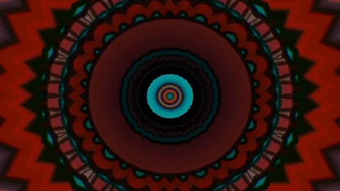 Bright kaleidoscope circular pattern of brightly colored flowers Video stock 126260035