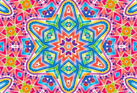 Bright kaleidoscopic background with abstract pattern Stock Illustration