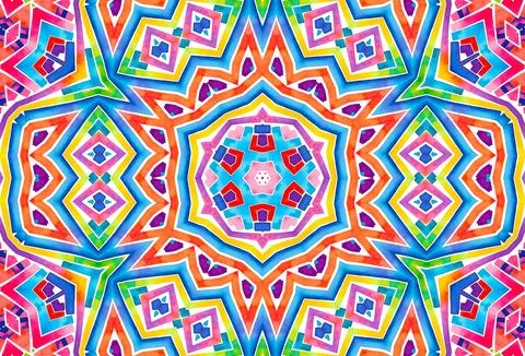 Bright kaleidoscopic background with abstract pattern Stock Illustration