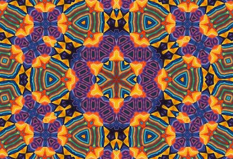 Bright kaleidoscopic background with abstract pattern Stock Illustration