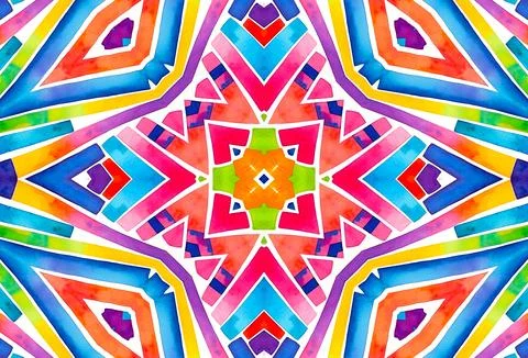 Bright kaleidoscopic background with abstract pattern Stock Illustration